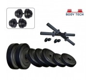 Body Tech Pvc10Kg-Combo With 15 Inches Dumbells Rod 